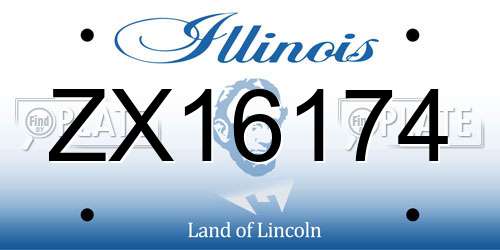 ZX16174 Illinois License Plate