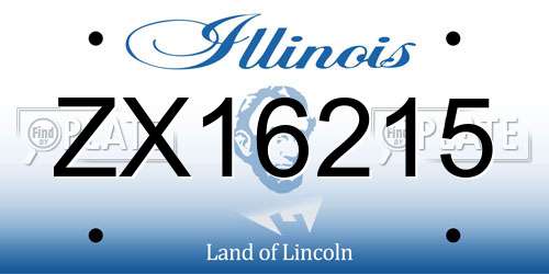 ZX16215 Illinois License Plate