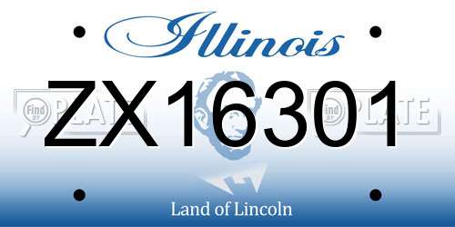 ZX16301 Illinois License Plate