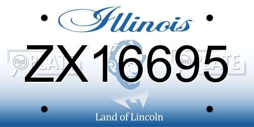 ZX16695 Illinois License Plate