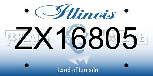 ZX16805 Illinois License Plate