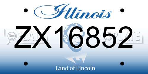 ZX16852 Illinois License Plate