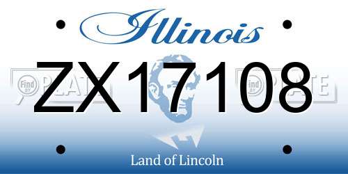 ZX17108 Illinois License Plate