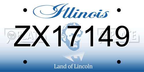 ZX17149 Illinois License Plate