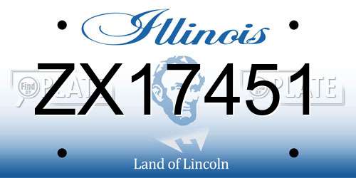 ZX17451 Illinois License Plate