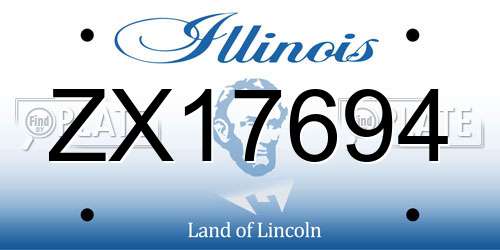 ZX17694 Illinois License Plate
