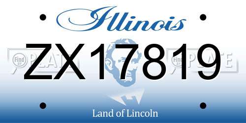 ZX17819 Illinois License Plate