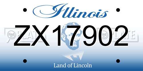 ZX17902 Illinois License Plate
