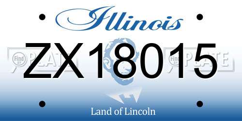 ZX18015 Illinois License Plate