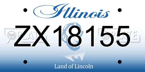 ZX18155 Illinois License Plate