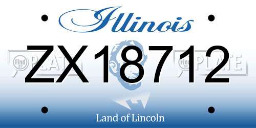 ZX18712 Illinois License Plate