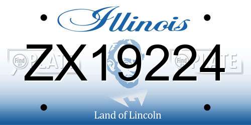 ZX19224 Illinois License Plate