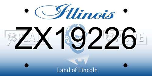 ZX19226 Illinois License Plate