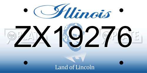 ZX19276 Illinois License Plate