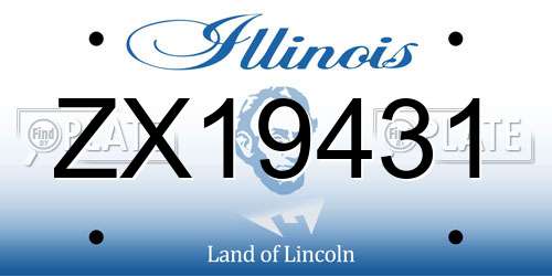 ZX19431 Illinois License Plate