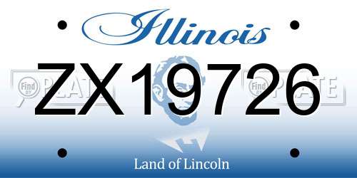 ZX19726 Illinois License Plate