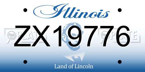 ZX19776 Illinois License Plate