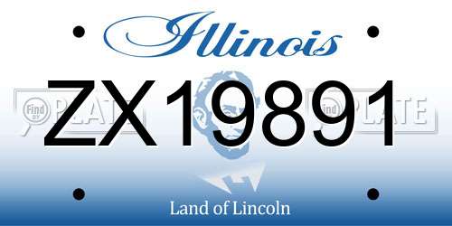 ZX19891 Illinois License Plate
