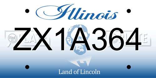 ZX1A364 Illinois License Plate