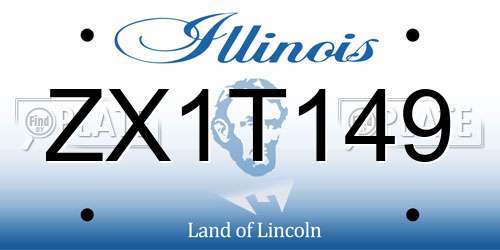 ZX1T149 Illinois License Plate
