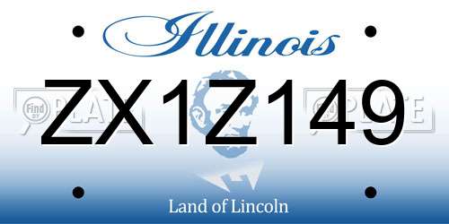 ZX1Z149 Illinois License Plate