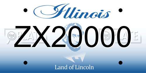 ZX20000 Illinois License Plate