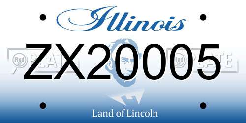 ZX20005 Illinois License Plate
