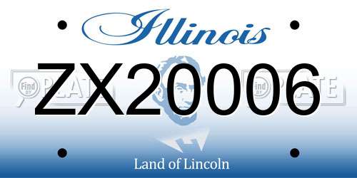 ZX20006 Illinois License Plate