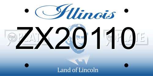 ZX20110 Illinois License Plate