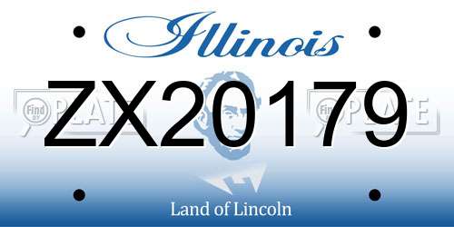ZX20179 Illinois License Plate