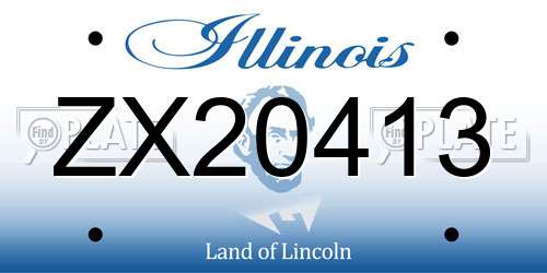 ZX20413 Illinois License Plate