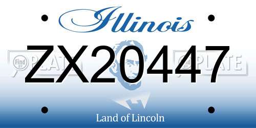 ZX20447 Illinois License Plate
