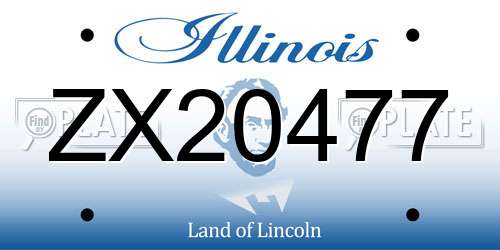 ZX20477 Illinois License Plate