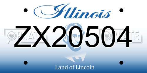 ZX20504 Illinois License Plate