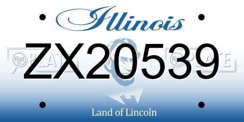 ZX20539 Illinois License Plate