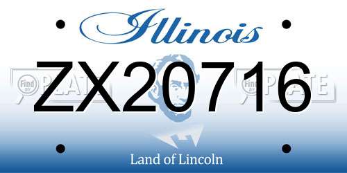 ZX20716 Illinois License Plate
