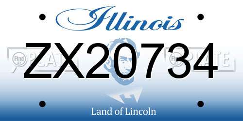 ZX20734 Illinois License Plate