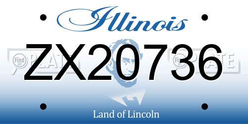 ZX20736 Illinois License Plate