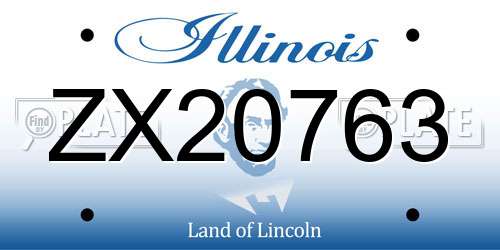 ZX20763 Illinois License Plate