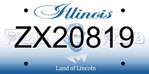 ZX20819 Illinois License Plate