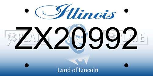 ZX20992 Illinois License Plate