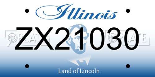 ZX21030 Illinois License Plate
