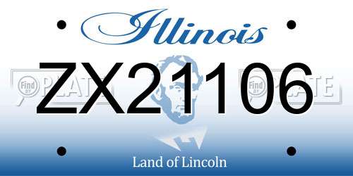 ZX21106 Illinois License Plate