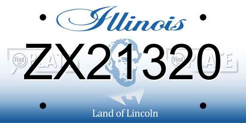ZX21320 Illinois License Plate