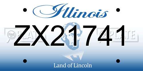 ZX21741 Illinois License Plate