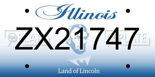 ZX21747 Illinois License Plate
