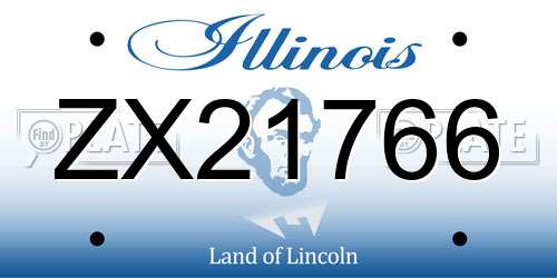ZX21766 Illinois License Plate