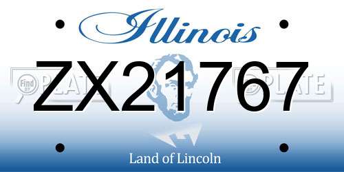 ZX21767 Illinois License Plate