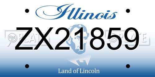 ZX21859 Illinois License Plate