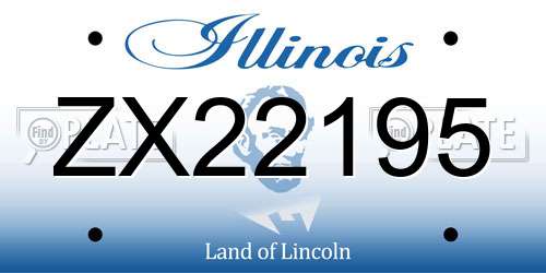 ZX22195 Illinois License Plate